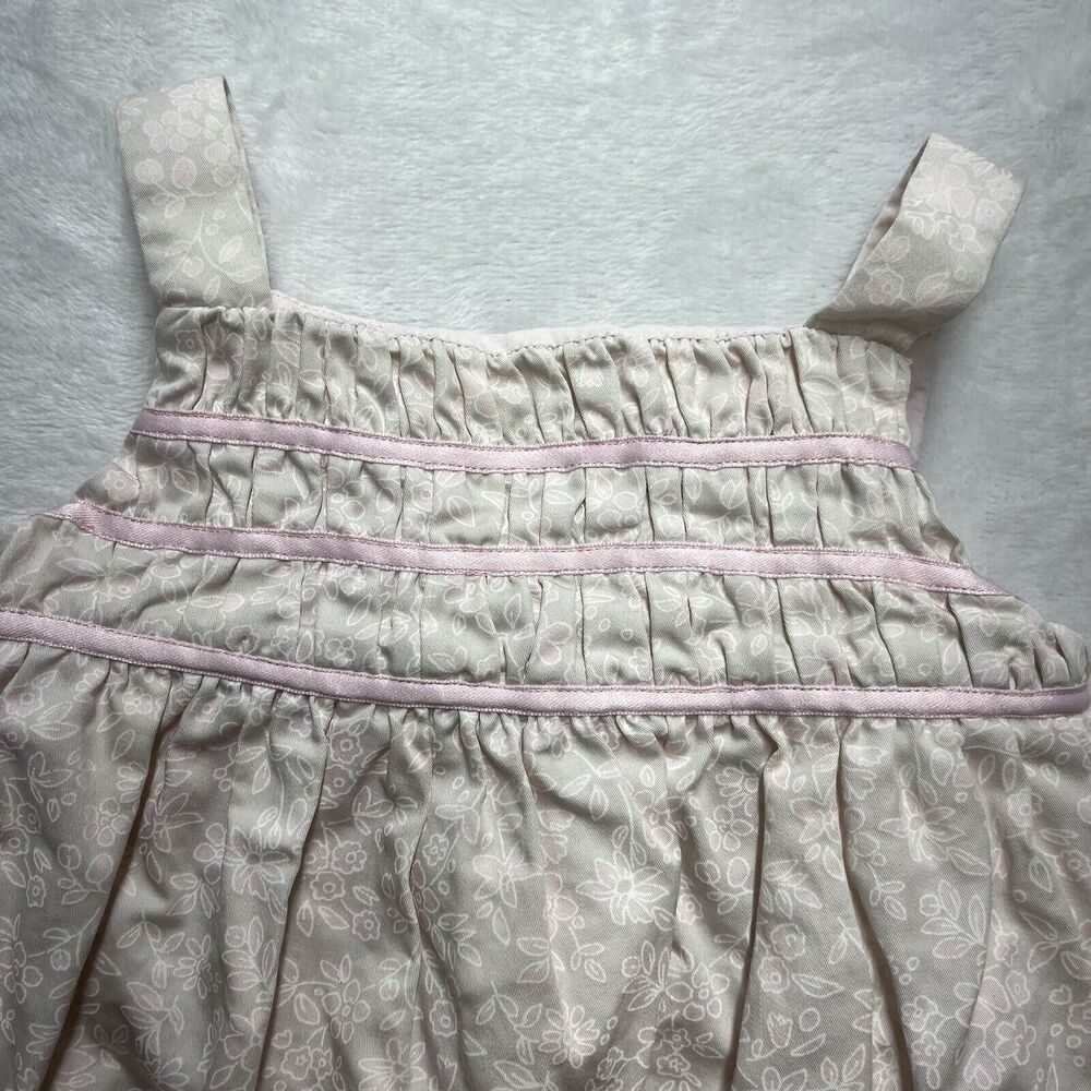 Janie & Jack Layette Dress Baby Girls 6-12 Months Smocked Pink Floral Lined‎ - Picture 3 of 8
